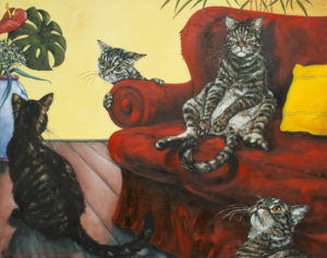 „Kocour Matěj, chlupatej, ušatej“ 2013, olej, plátno, asi 90x75 (soukromá sbírka)