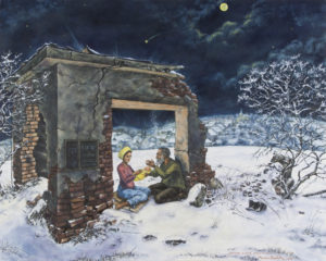 „24. XII. 2012 ve staré vodárně za vsí“ 2013, olej, plátno, asi 100x80 cm (soukromá sbírka)