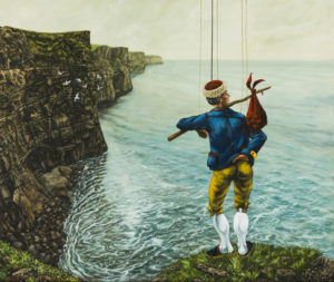 „Jak šel Honza do světa. 6. epizoda: Moře. A safryš! Kudy teď?“ 2014, olej, plátno, 135x115 cm