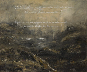 „Šťasten je ten, kdo zapomene na vše, co už nelze změnit. Je vskutku šťasten ten, kdo zapomene…?“ 1998, olej, plátno 54x45 cm